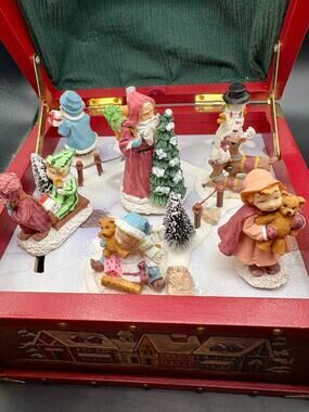Animated Christmas Music Chest/Box Hand Painted